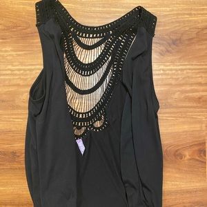 Black cardigan tank